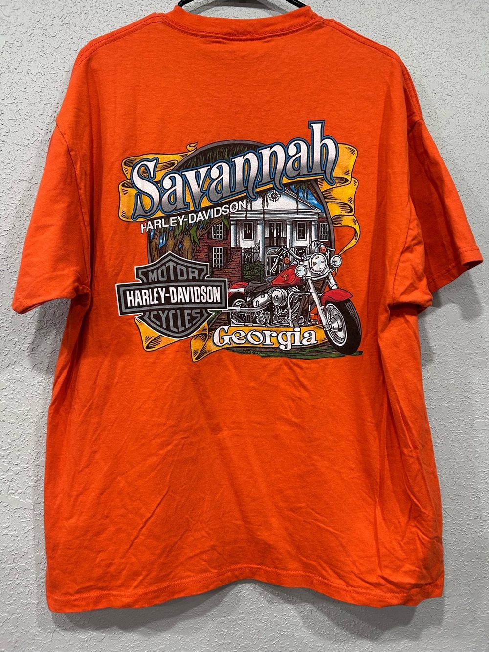 Harley-Davidson Orange Savannah Georgia Motorcycle Graphic Tee